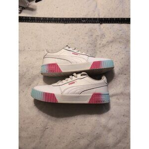 Puma Carina 2.0 Fade Jr White/Pink/Blue -Girls size 7 - 390472-01